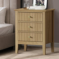 Oikiture 3-Drawer Bedside Table - Natural