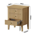 Oikiture Bedside Table - 3-Drawers