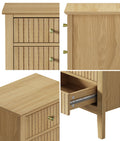Oikiture Bedside Table - 3-Drawers