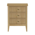 Oikiture Bedside Table 3 Drawers