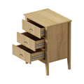 Oikiture Bedside Table 3 Drawers