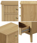 Oikiture Bedside Table 3 Drawers