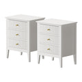 Oikiture Bedside Table 3 Drawers