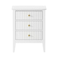 Oikiture Bedside Table 3 Drawers