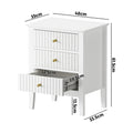 Oikiture Bedside Table 3 Drawers