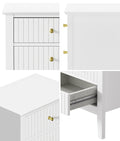 Oikiture Bedside Table 3 Drawers
