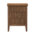 Oikiture Bedside Table 3 Drawers
