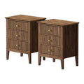 Oikiture Bedside Table 3 Drawers
