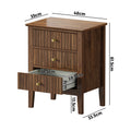 Oikiture Bedside Table 3 Drawers