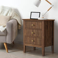 Oikiture Bedside Table 3 Drawers