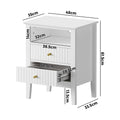 Oikiture Bedside Storage Table - 2-Drawer - White