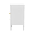 Oikiture Bedside Storage Table - 2-Drawer - White