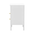 Oikiture Bedside Storage Table - 2-Drawer - White