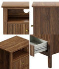 Oikiture Bedside Table - 2-Drawer - Storage