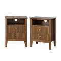 Oikiture Bedside Table - 2-Drawer - Storage