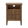 Oikiture Bedside Table - 2-Drawer - Storage