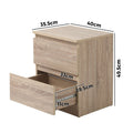 Oikiture Bedside Table - 2-Drawer - Storage - Puri