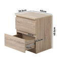 Oikiture Bedside Table - 2-Drawer - Storage - Puri
