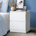 Oikiture Bedside Storage Table - 2-Drawer - Puri - White
