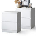 Oikiture Bedside Storage Table - 2-Drawer - Puri - White