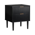 Oikiture Bedside Table - Black - 2-Drawer - Puti