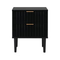 Oikiture Bedside Table - Black - 2-Drawer - Puti