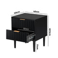 Oikiture Bedside Table - Black - 2-Drawer - Puti