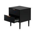 Oikiture Bedside Table - Black - 2-Drawer - Puti