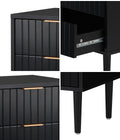 Oikiture Bedside Table - Black - 2-Drawer - Puti