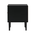 Oikiture Bedside Table - Set of 2 - Black - 2-Drawer - Puti