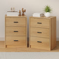 Oikiture Bedside Table - 3-Drawer - Sunne - Natural