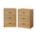 Oikiture Bedside Table - 3-Drawer - Storage - Sunne
