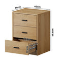 Oikiture Bedside Table - 3-Drawer - Storage - Sunne