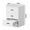 Oikiture Bedside Table - 3-Drawer - Storage - Sunne