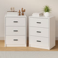 Oikiture Bedside Table - 3-Drawer - Sunne - White