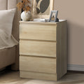 Oikiture Bedside Table - 3-Drawer - Natural