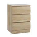 Oikiture Bedside Table - 3-Drawer - Natural