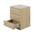 Oikiture Bedside Table - 3-Drawer - Natural