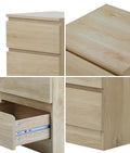 Oikiture Bedside Table - 3-Drawer - Natural