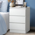 Oikiture Bedside Table - 3-Drawer - White