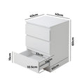 Oikiture Bedside Table - 3-Drawer - Storage