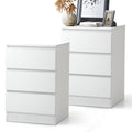 Oikiture Bedside Table - 3-Drawer - White