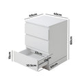 Oikiture Bedside Table - 3-Drawer - Storage