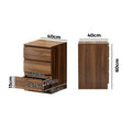 Oikiture Bedside Table - 3-Drawer - Storage