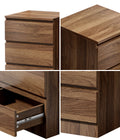Oikiture Bedside Table - 3-Drawer - Storage