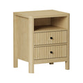 Oikiture 2-Drawer Bedside Table - Single