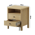 Oikiture Bedside Table - 2-Drawers