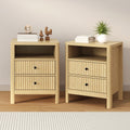 Oikiture 2-Drawer Bedside Table - Set of 2