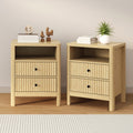 Oikiture 2-Drawer Bedside Table - Set of 2