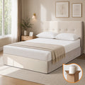 Oikiture Linen Platform Bed Frame